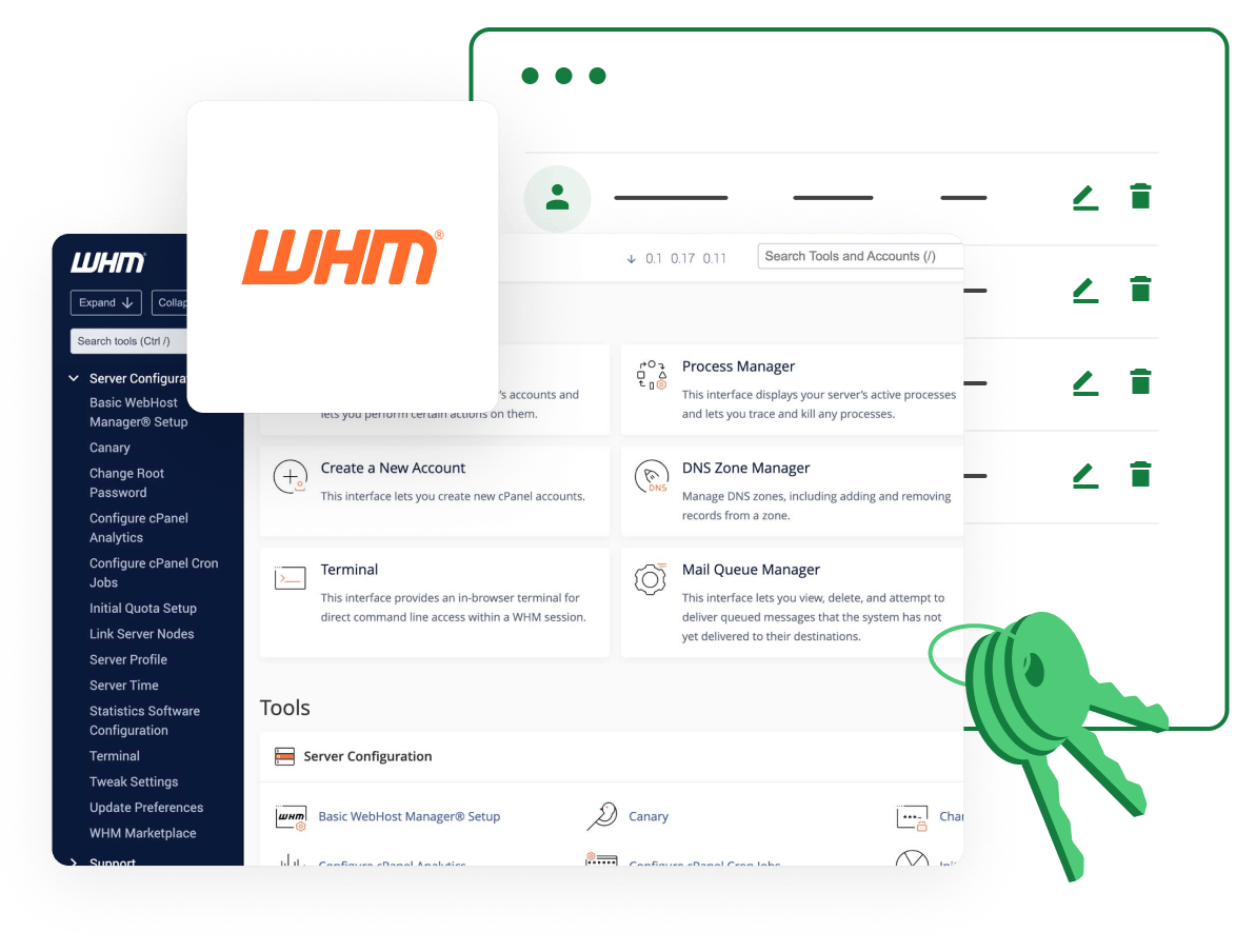 Reseller Hosting - Control customer accounts via WHM control panel